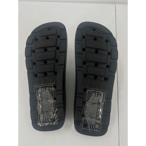 VS Pink 7/8 Black EVA Slide Sandals Platform Chunky Pool Shower Beach Shoes - Picture 4 of 10
